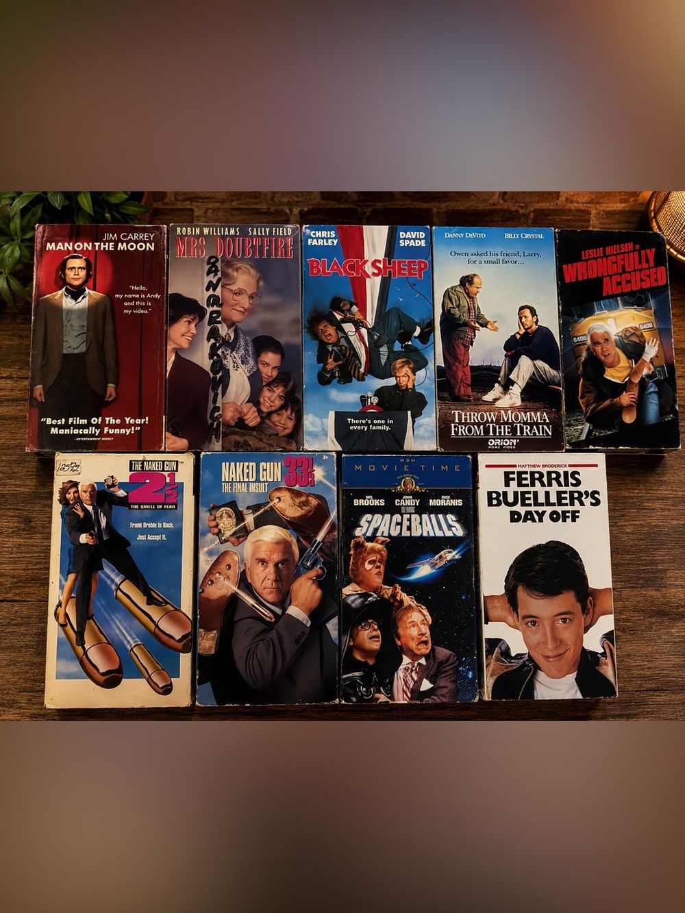 Vintage Comedy VHS Lot of 9 Ferris Bueller Spaceballs Naked Gun Mrs Doubtfire